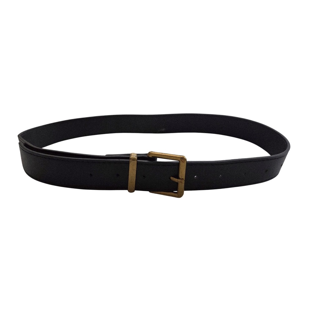 Commense Womens Black‎ Belt with Golden Brasy Tone Buckle Fashion Accessory